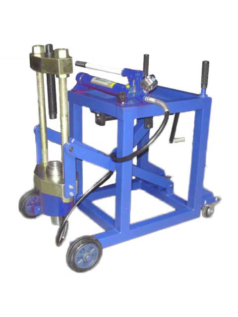 Выпрессовщик шкворней 75 тонн с тележкой и насосом STRONGBEL HVPT75