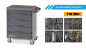 Тележка OPTIMAL 5 выдвижных ящиков с набором инструментов TOLSEN BOXER, 157 предметов NT215 7012/7015+TT85415-157