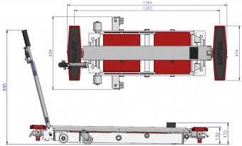 Ножничный пневматический подъемник, г/п 2,5 тонны ASTRA MINILIFT AE 100.1