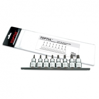 Набор бит TORX с отверстием 1/2" T20-T55 8 пр GAAG0806 TOP-TUL